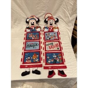 DISNEY CRUISE LINE Stateroom Decor Holiday Banner Mickey Minnie Set Of 2